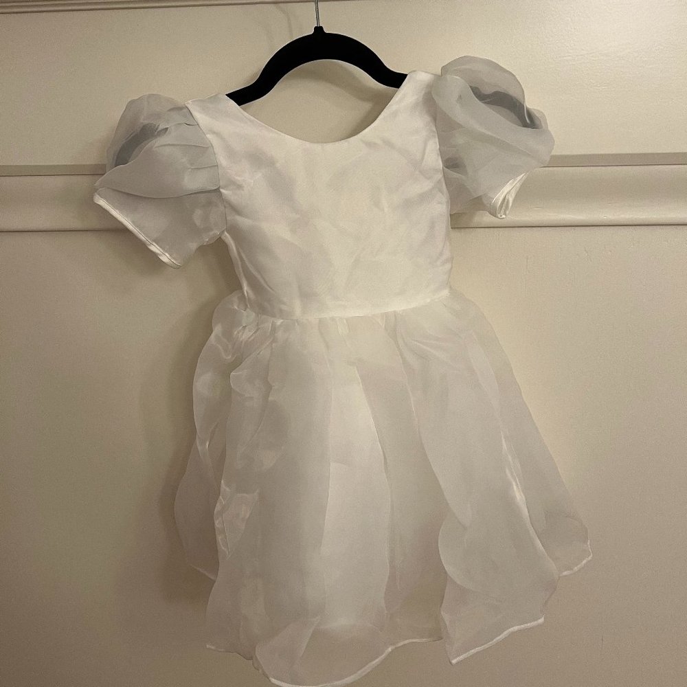 Flower Girl Dress, White (3-4T)
